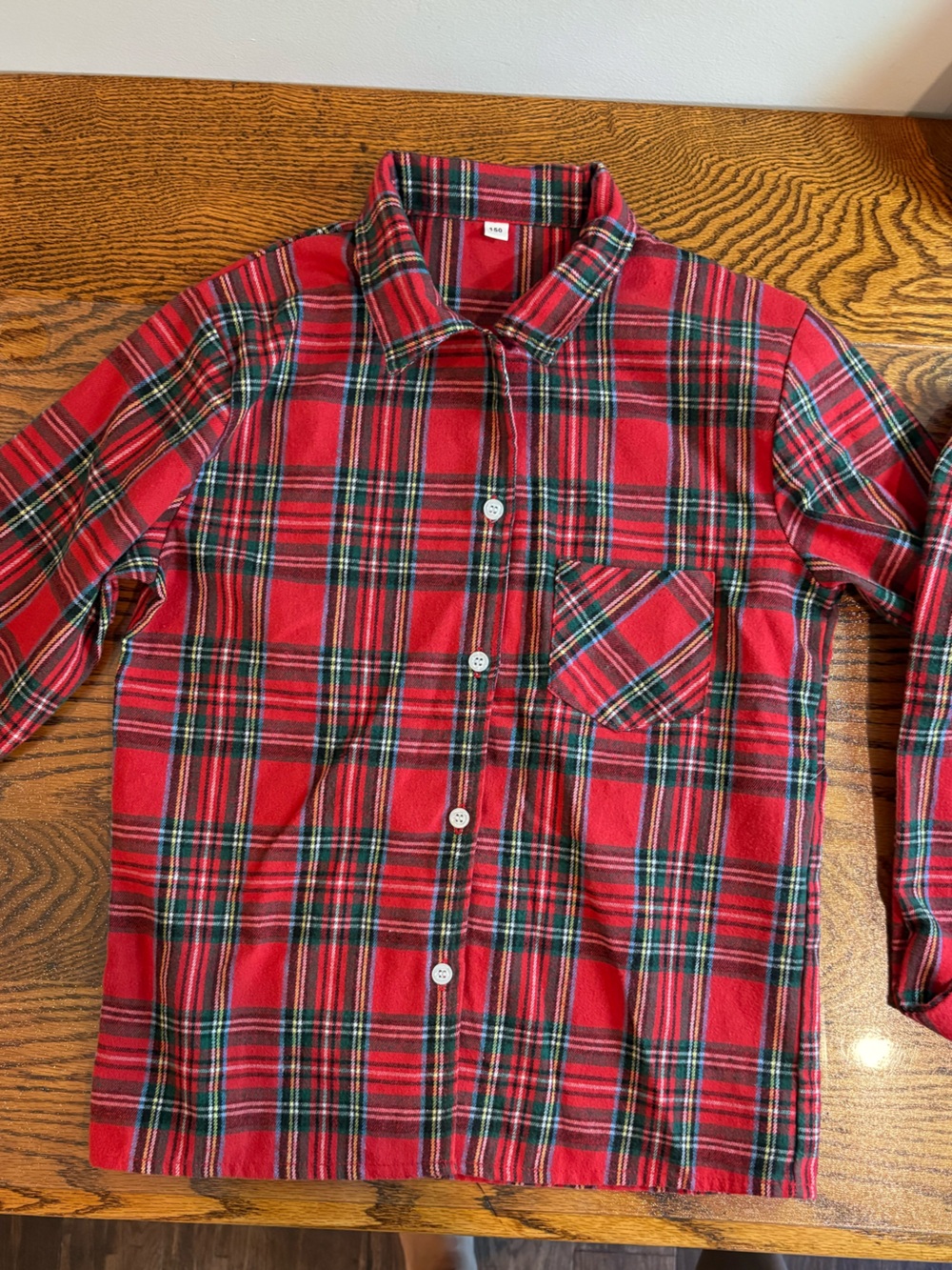 Red and Green Plaid Kids Flannel Pajama Set